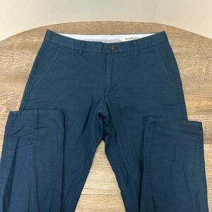 Jomers Men’s Navy Blue Linen Blend Flat Front Pants
